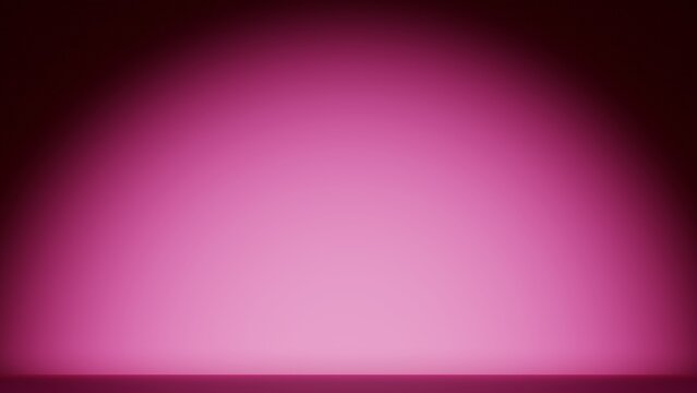 Interior Pink Room. Focal Light In A Empty Background. Pink Empty Room With A Frontal View.