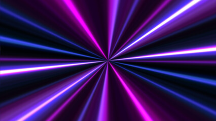 Multicolored bright laser rays moving and flashing on a black background, cosmic creative background, abstract pattern