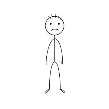 a very sad person, a pictogram of the figure of a person isolated on a white background,sad, looks sad