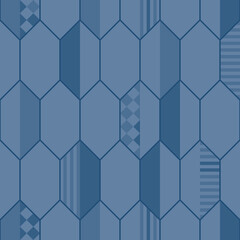 blue repetitive background. abstract geometric shapes. vector seamless pattern. fabric swatch. wrapping paper. continuous print. design template for home decor, apparel, textile, cloth; linen
