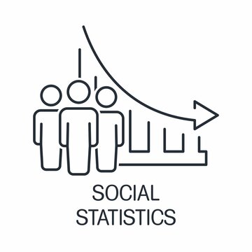 Social statistics. Vector linear icon isolated on white background