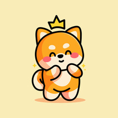 shiba inu is posing cute and adorable