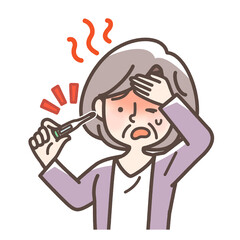 熱がある女性