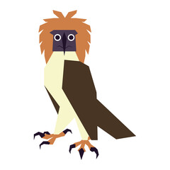 Colorful abstract geometric vector illustration of a bird.