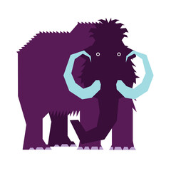 Colorful abstract geometric vector illustration of a prehistoric creature.