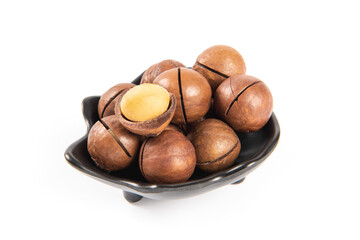 Macadamia nuts isolated on white background,Clipping path.