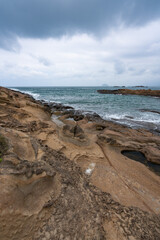 Fototapeta na wymiar Marine erosion and weathering landform of Yeliu Geopark, Taiwan