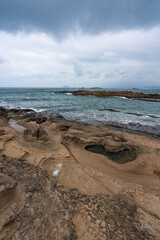 Fototapeta na wymiar Marine erosion and weathering landform of Yeliu Geopark, Taiwan