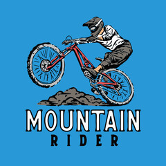 Mountain bike rider illustration