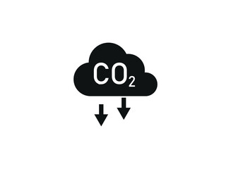 co2, carbon dioxide emissions icon on white background. vector illustration.