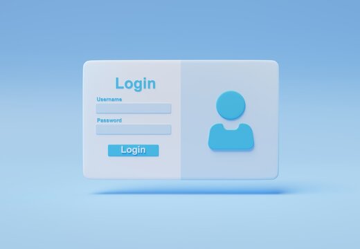 Sign In And Log In 3d Rendering Illustration