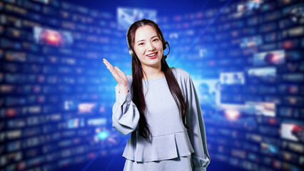 女性アナウンサー　テレビ番組イメージ
