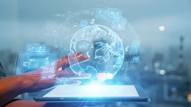 Global communication network concept. Digital transformation.