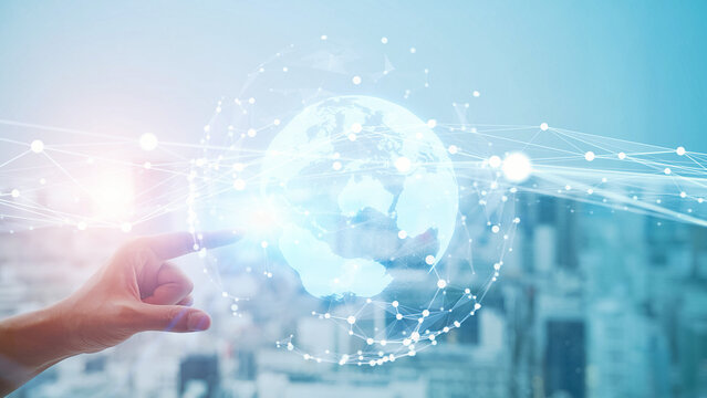 Global communication network concept. Digital transformation.