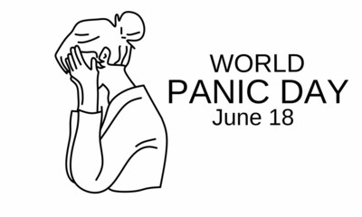 Vector graphic of world panic day for world panic day celebration. flat design. Line art design. flyer design. flat illustration. Banner design. June 18.