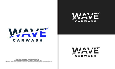 logo illustration vector graphic of wave car wash