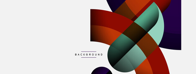 Obraz premium Geometric abstract background. Round shapes, circles, lines composition for wallpaper banner background or landing page