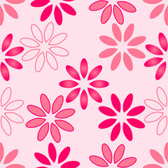 seamless pattern with pink flowers. design for mockup template