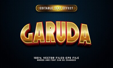 garuda gold 3d text effect premium vectors