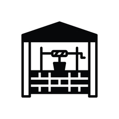 Black solid icon for well agriculture