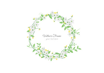 spring vallaris bread flower floral frame vector ep02
