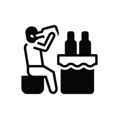 Black solid icon for drinking
