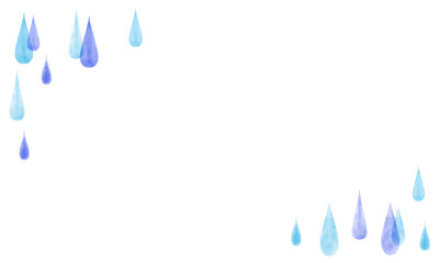 水彩風の雨粒のベクターイラスト