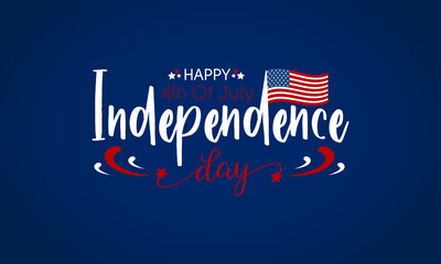 Happy 4th of july independence day.  American independence day greeting card, banner, poster with united states flag.