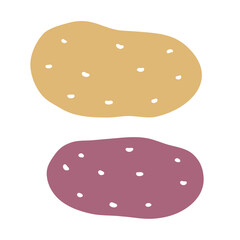 Yellow and red potato illustration