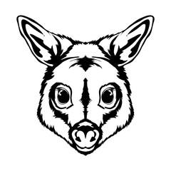 Pademelon face vector illustration in decorative style, perfect for tshirt style and mascot logo