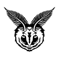 Poodle moth face vector illustration in hand drawn style, perfect for tshirt style and mascot logo 