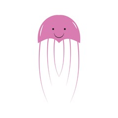 cute jelly fish Vector icon design illustration Template