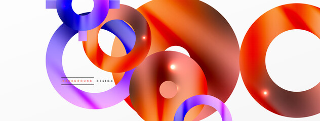 Minimal geometric abstract background. Circle, line and round shapes design. Trendy techno business template for wallpaper, banner, background or landing