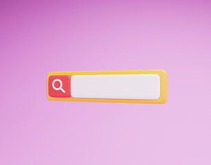 3D rendering of a cute search icon illustration	
