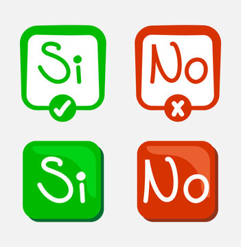 Bot&oacute;n Cuadrado  de SI y NO