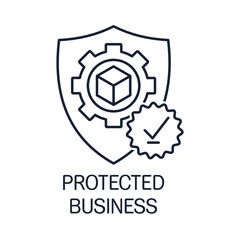 Protected business. Vector linear icon isolated on white background
