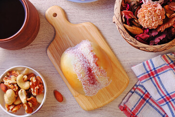 Strawberry sandwich bread is a popular food in Taiwan