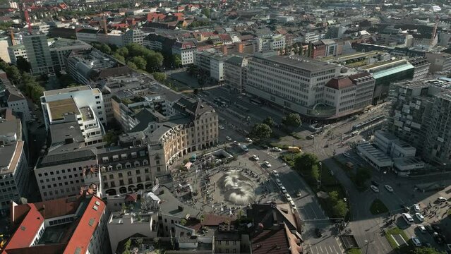 Munich's Karlsplatz Stachus in an aerial view