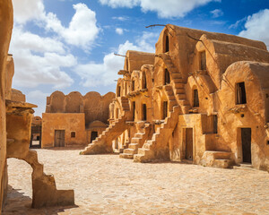 View to the old ksar called Ksar Ouled Soltane