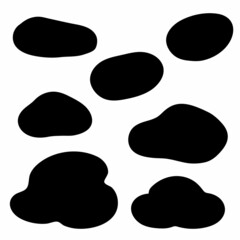 Set of Rock Silhouette. Stone vector by hand drawing. Rocks Silhouette Collection.