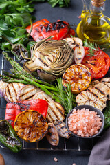 Grilled vegetables, summer eating, vegan food barbecue