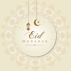 Fototapeta na wymiar Islamic Eid Mubarak greeting design. Luxury Eid greeting design.