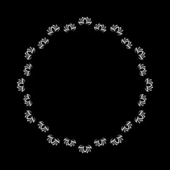 Lotus frame Logo isolated on dark background