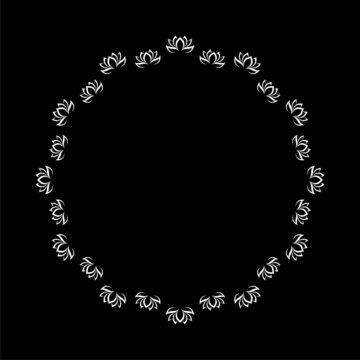Lotus frame Logo isolated on dark background