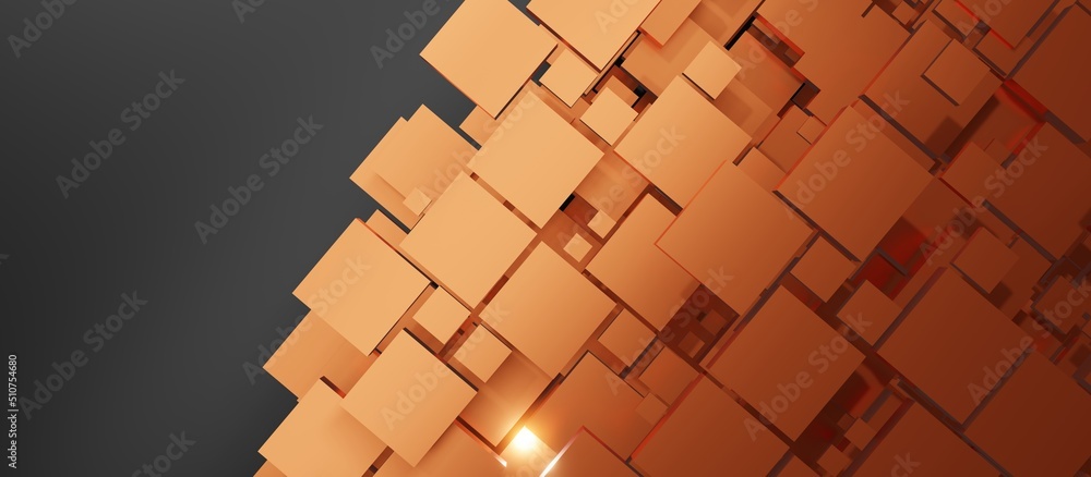 Poster cube background abstract geometric reflection 3d illustration