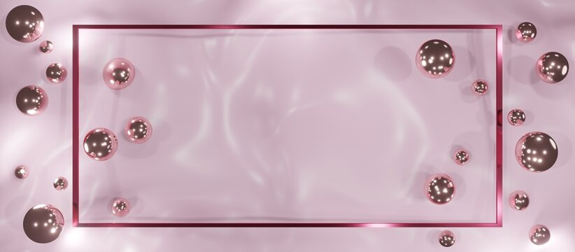 glitter frame background on the wrinkled fabric surface For pasting text and content 3D illustrations