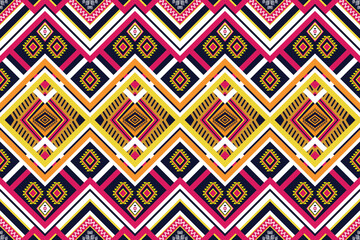 Geometric ethnic flower pattern for background,fabric,wrapping,clothing,wallpaper,Batik,carpet,embroidery style.	