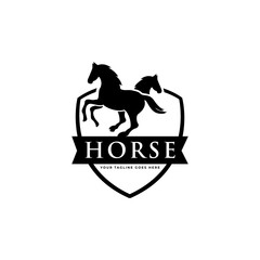 Horse logo design. Elegant and luxury horse logo concept. Vector logo template.