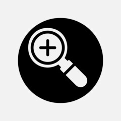Fototapeta premium Zoom in icon in solid style about user interface, use for website mobile app presentation