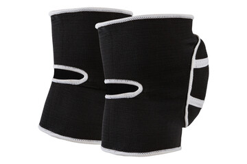 a pair of black knee pads, for sports games or for dancing, to protect the knee joint, with the back side